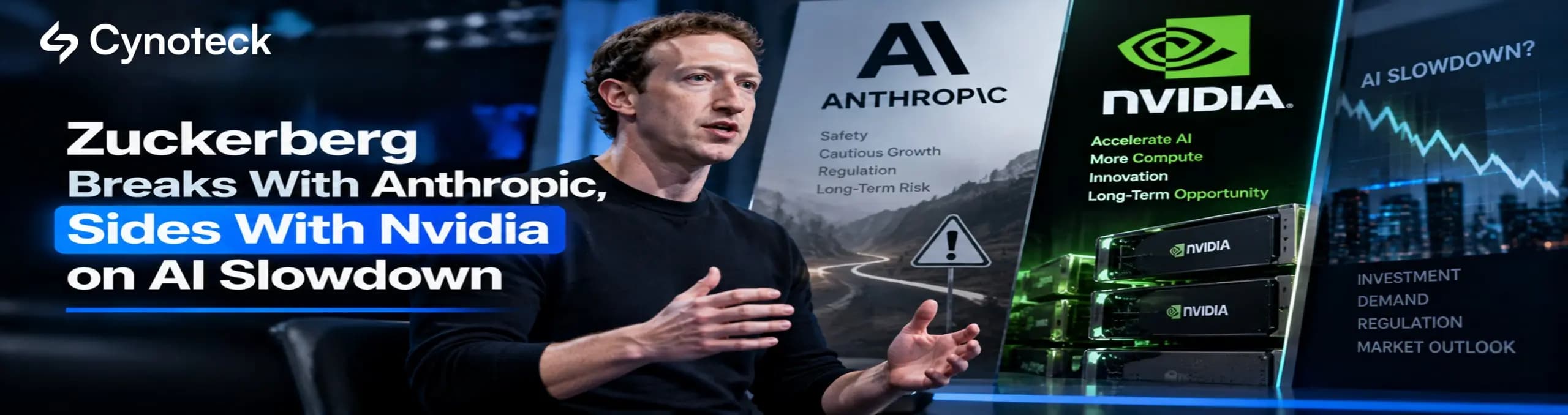 Zuckerberg Breaks With Anthropic, Sides With Nvidia on AI Slowdown